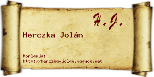 Herczka Jolán névjegykártya