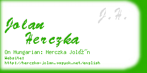 jolan herczka business card